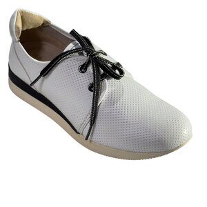 NATURALIZER Jaque Women's White Perforated Leather Lace-Up Sneakers Size 8.5